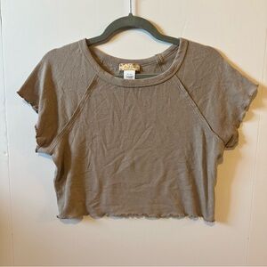 Altar’d State Dusty Pink/Brown Crop Top